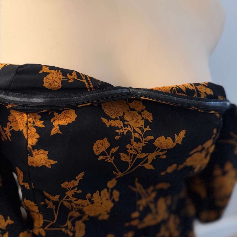 Floral Black and brown Dress - Picture 3 of 3